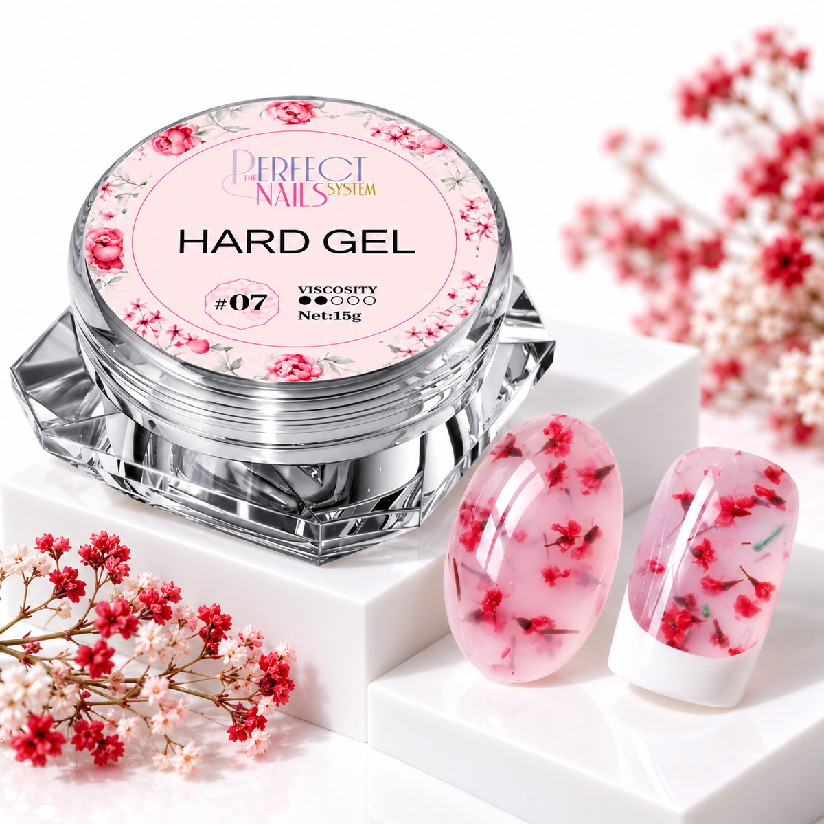 Hard Gel Flowers White #7