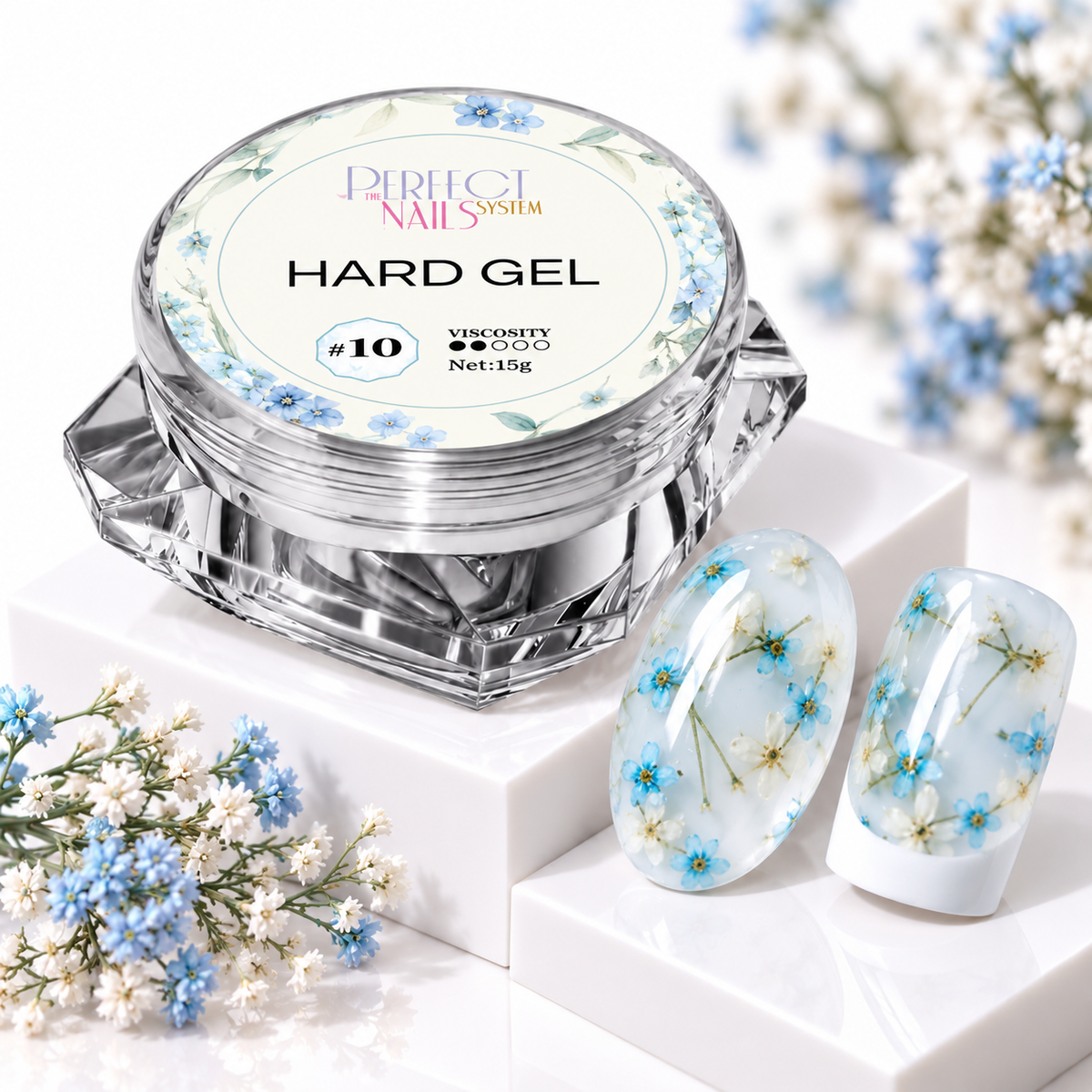 Hard Gel Flowers White #10