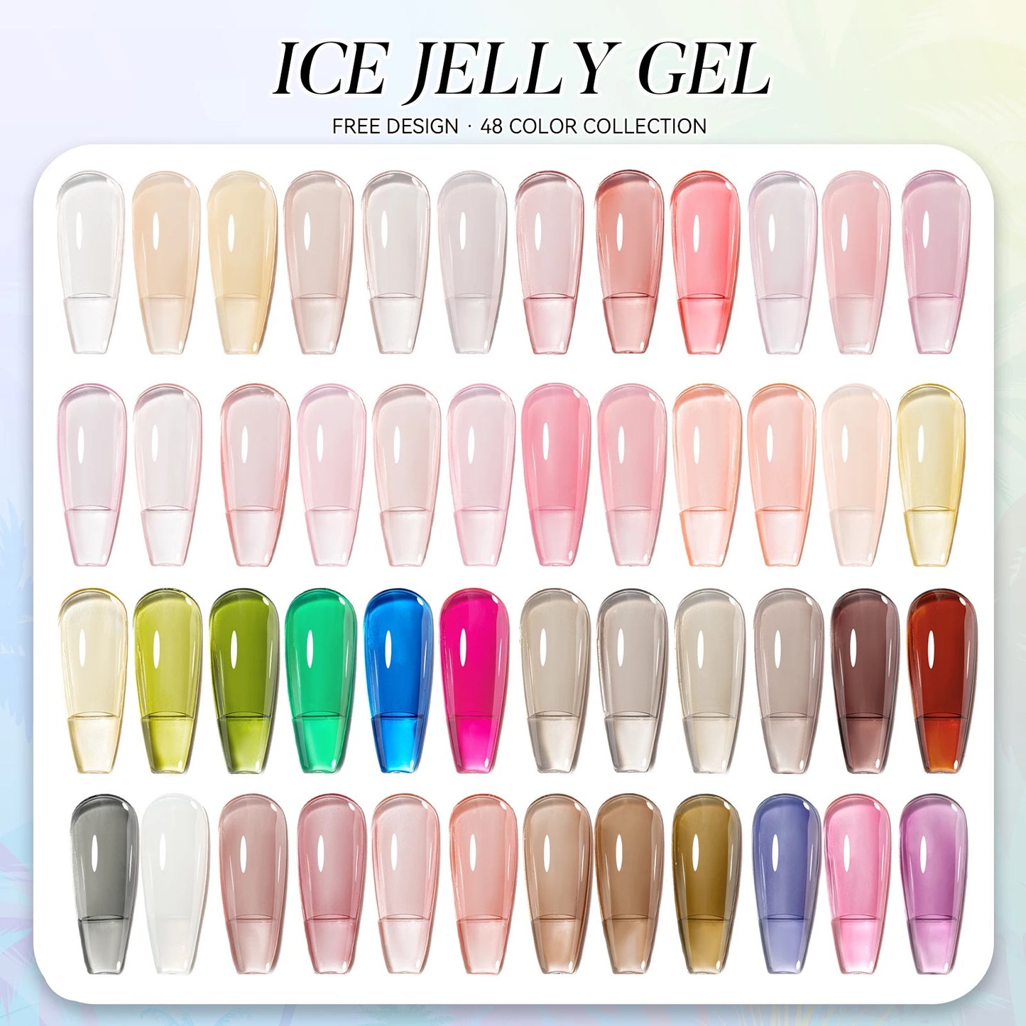 Colección de 48 colores Jelly Nails